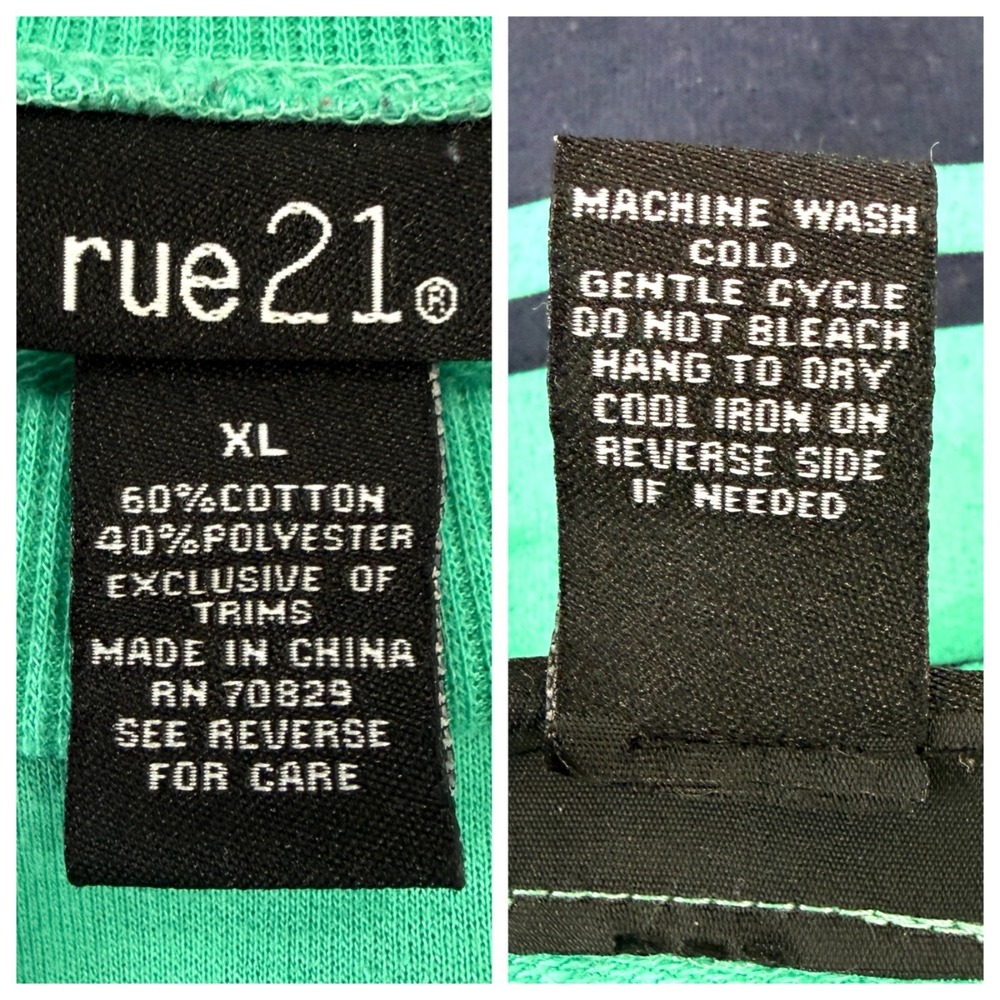 Rue 21 Womens Sweatshirt XL Green Blue Can You Not Sequins Spellout Colorblock - Picture 7 of 8